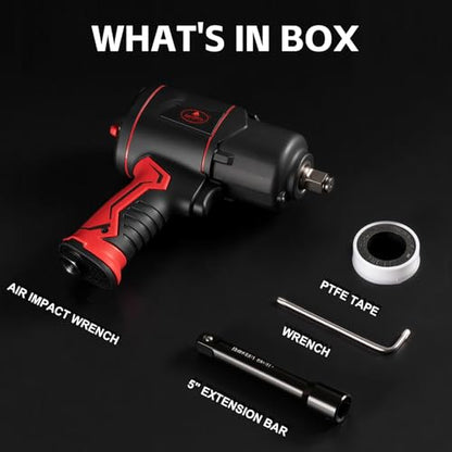 AEROPRO TOOLS 1/2-Inch Composite Air Impact Wrench Pneumatic Impact Wrench - style: 1220 ft-lbs | Lightweight Housing