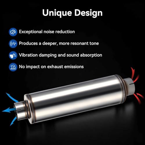 4" Performance Muffler Stainless Steel Straight-Through - size: 4in