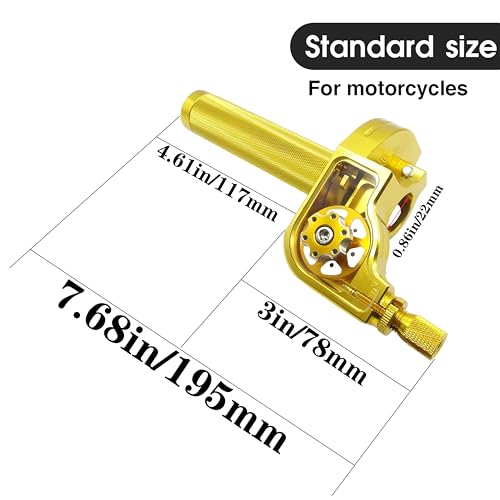 Motorcycle Throttle Grip 7/8" 22mm CNC Aluminum Quick Twister with Throttle Cable for KLX CR CRF EXC XR CRF50 CRF230 50 110 125 230 250 Dirt Pit Bike Motocross Motorbike Quad ATV - color: Gold