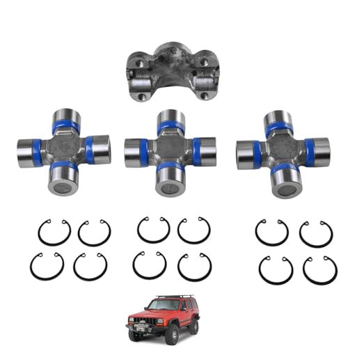 BestParts Front Driveshaft 3x Universal Joints with Spicers and CV Socket Rebuild Kit Compatible with Jeep Wrangler TJ Compatible with Cherokee XJ Replace 211355X 5-153X
