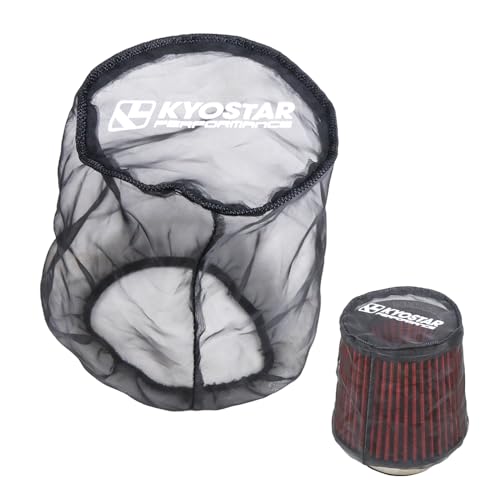 KYOSTAR Universal Air Filter Cover for Car Cold Air Intake Systems, Flexible Air Filter Sock for Cone High Flow Air Filter, Dustproof Washable High-Flow Air Cleaner Wrap, 5.9" Height & 6.1" Diameter. - color: 5.9" (151mm), Air Filter Cover