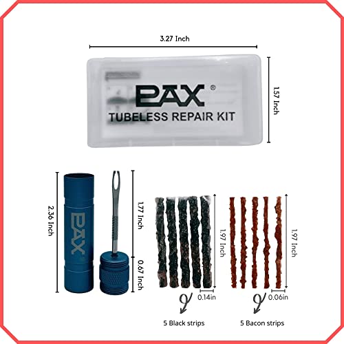 PAX 12 Pcs Tubeless Bike Tire Repair Kit, Includes Storage Canister, Plugger Tool, 10 Pcs Tire Plug Strips, Fast Flat Puncture Fix for MTB, Gravel and Road Bicycle Tires - Sky Blue - color: Sky Blue