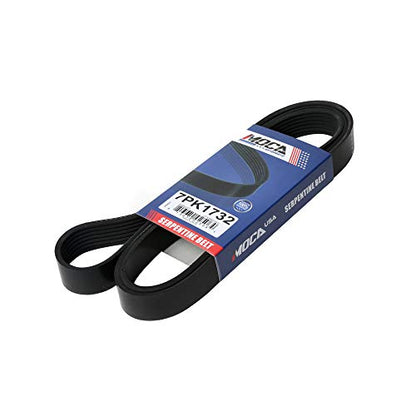 MOCA 7PK1732 EPDM Serpentine Belt for 2007-2008 Acura RDX 2.3L & 2005-2006 Dodge Ram 1500 8.5L - size: 7PK1732