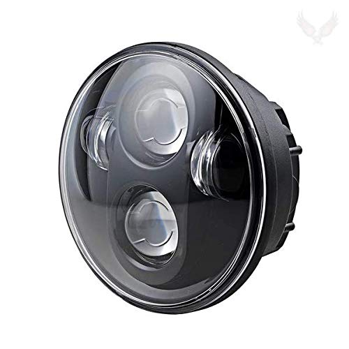 Eagle Lights 5.75 inch LED Headlight Kit for Honda VTX with Bracket and Hardware - Plug and Play fits 2002-2008 VTX 1800, VTX 1300 - color: Black Generation II
