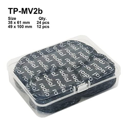 TP-MV2b Radial Tire Patch Kit 36 pcs(1 1/2" x 2 3/8" (38 x 61 mm) 24 pcs and 2" x 4" (49 x 100 mm) 12 pcs in a Box) - size: 1.5" x 2.4" 24 pcs ; 2" x 4" 12 pcs