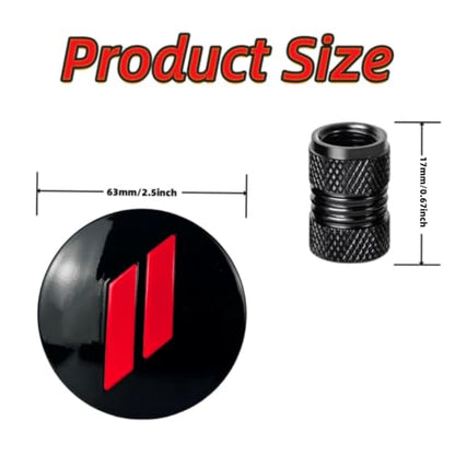 4Pcs Wheel Center Cap 63mm/2.5 inches Compatible with Dodge(red) - color: red