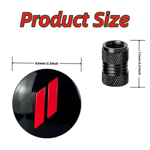 4Pcs Wheel Center Cap 63mm/2.5 inches Compatible with Dodge(red) - color: red