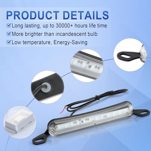 LivTee License Plate Light, Extremely Bright LED License Plate Lights Assembly for Trailer UTV ATV Truck RV Boat, Blue - color: Blue