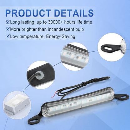LivTee License Plate Light, Extremely Bright LED License Plate Lights Assembly for Trailer UTV ATV Truck RV Boat, Blue - color: Blue