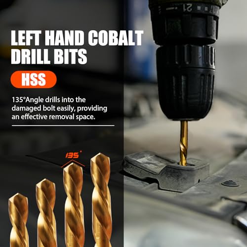 26Pcs Bolt Extractor Kit,Left Hand Drill Bit,Easy Out Screw Bolt Extractor - size: 26 PCS