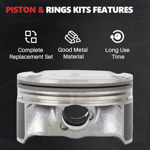 12578324 89018112 Engine Pistons Rings Kit Compatible with 2.4L Buick Chevy Equinox Chevrolet GMC Saturn Replace 12578326, 12593744, 12593745, 12603910, 12608531, 12609858 Piston Rings Set