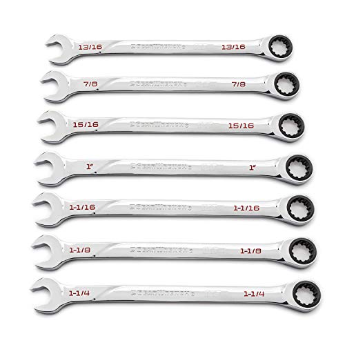 GEARWRENCH 7 Piece 120XP XL Ratcheting Combination SAE Wrench Set | 86452 - style: 7 Piece SAE