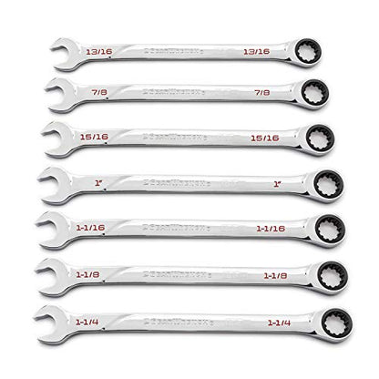 GEARWRENCH 7 Piece 120XP XL Ratcheting Combination SAE Wrench Set | 86452 - style: 7 Piece SAE