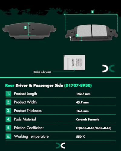 SCITOO Brake Kits Front Rear Brake Rotors Brake Pad:55097;55133;D1363;D1707 - size: 55097+D1363 & 55133+D1707 [4+8PCS]