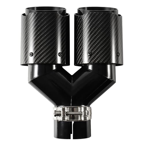 Carbon Fiber Dual Exhaust Tip 2.5 Inch Inlet 3.5 Inch Outlet Dual Carbon Fiber Exhaust Tip - size: 2.5 Inlet 3.5 Outlet