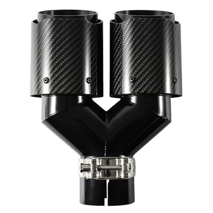 Carbon Fiber Dual Exhaust Tip 2.5 Inch Inlet 3.5 Inch Outlet Dual Carbon Fiber Exhaust Tip - size: 2.5 Inlet 3.5 Outlet