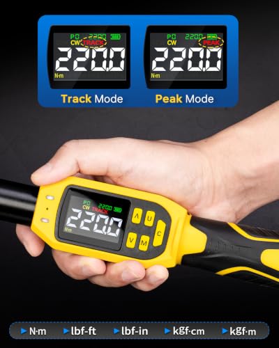 YIYEIE 1/2" 3/8" Digital Torque Wrench Set for Car, 162 Ft-lb & 62.5 Ft-lb - size: 1/2" & 3/8" 5 PC