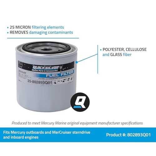 Quicksilver 802893Q01 Water Separating Fuel Filter, Mercury & MerCruiser