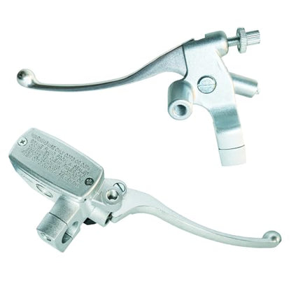 Left & Right Brake Master Cylinder Clutch Levers Compatible with Honda VT600 VT750 VF750 VT1100 VT1300 VTX1300 Part # 45510-MFR-305 53172-MR1-000 53178-MAH-000 Chrome - color: Chrome