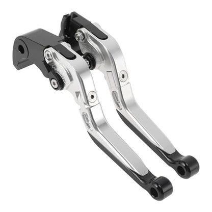 Short/Long Brake Clutch Levers for Kawasaki Ninja ZX6R 636 00-04 - color: Silver Tone Handle Black End