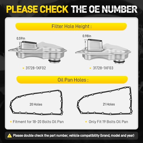 31728-1XF02 CVT Transmission Filter Oil Pan Gasket Kit 20 Holes - size: 31728-1XF02