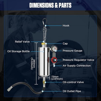 C100 Fuel Injector Cleaner Kit,Non-dismantle Fuel Injector Cleaner Machine,1000ML 150PSI Fuel Injection Systems Cleaning Tools with Various Adapters and Packing Box for Gasoline Injectors - size: 1000ml