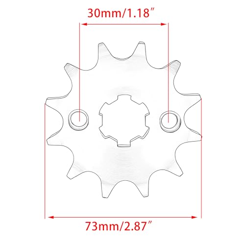 428-17T 17mm Motorcycle Front Engine Sprocket Whit Chain Links Kit Replacment for 50cc 70cc 110cc 125cc 150cc Dirt Pit Mini Pocket Bike ATV 4 Wheeler Moped Go Kart - size: 17T