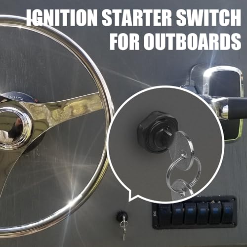 50-11651 Boat Ignition Starter Switch for Johnson Evinrude Push to Choke inboard Outboard Ignition Starter Switch 6 Terminal 3 Position Off-ON-Start Boat Switch