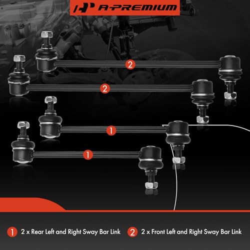 A-Premium Front & Rear Sway Bar Link Stabilizer Bar End Link Kit