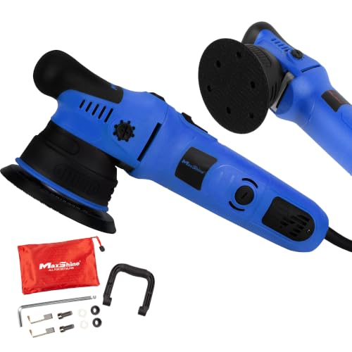 Maxshine M8S V2 Dual Action Polisher Blue – 8mm Throw Random Orbital Buffer, 1000W Detailing Machine with 5″ Backing Plate – 6-Speed, 5/16″ Thread for Car, Truck, SUV & Boat Paint Correction - color: 5" Dual Action Blue