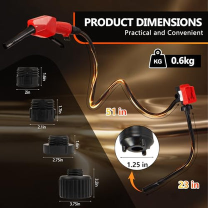 5GPM Cordless Fuel Transfer Pump,Auto-Stop & Hand Nozzle, Compatible with DeWalt 20V & Milwaukee 18V Batteries,Beep Alert, 51'' hose,Vertical Operated portable Pump for Diesel,Gasoline(Bare Tool)