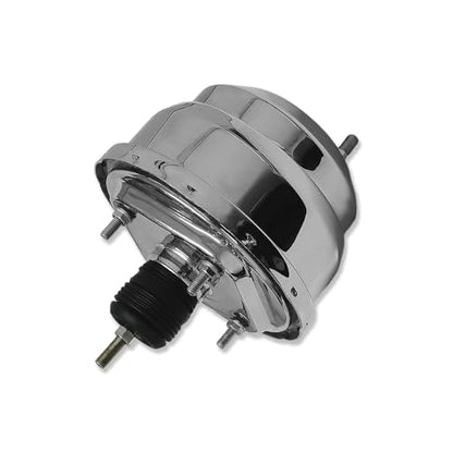 Chrome 8" Dual Brake Booster & Smooth Master Cylinder 1 1/8" Bore - size: 8", style: Dual Diaphragm