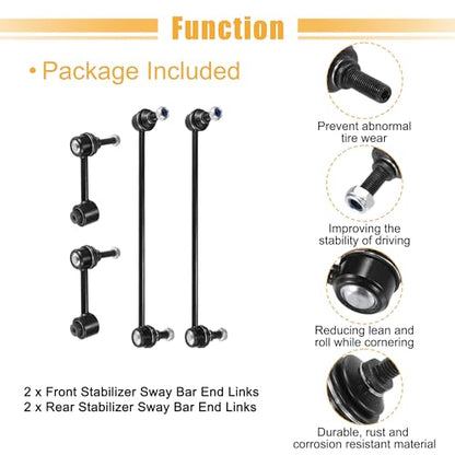 X AUTOHAUX 4pcs Front Rear Sway Bar Links Stabilizer Bar Links Kit for Audi A3 Quattro TT 2006-2013 for VW Beetle Golf Jetta Passat Suspension Kit Stabilizer Link No.K80482/K80478