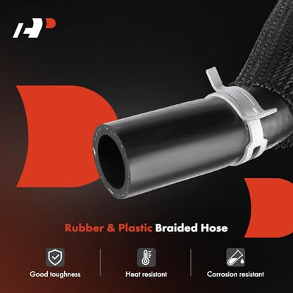 A-Premium HVAC Heater Hose Pipe Line Assembly W/Clamps & Protective Sleeve