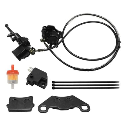 Left Hydraulic Brake Master Cylinder Caliper Assembly, ATV Mini Bike Brake Assembly Kit, Replacement for Kazuma 125cc ATV Replacement for ARMY 125cc 4t ATV