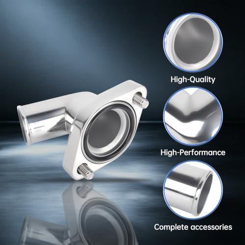 15° Swivel Water Neck Aluminum Polished Thermostat Housing - color: Silver, size: 15 Degrees Style1