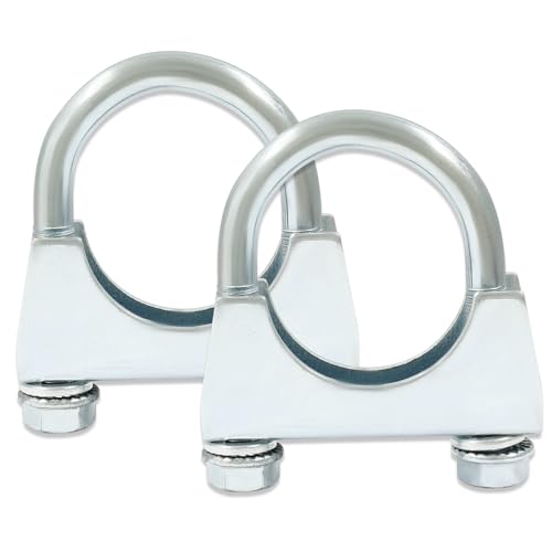 1-1/2'' U Bolt Muffler Exhaust Clamp with Saddle Style Pack of 2 - size: 1-1/2",2PCS