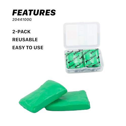 Maxshine Universal 2-Pack Magic Clay Bar – 100g Heavy Grade Car Detailing Clay for Paint, Glass, Plastic & Metal Surfaces – Removes Surface Contaminants, Overspray, Brake Dust & Road Grime - style: 2-Pack Heavy Grade