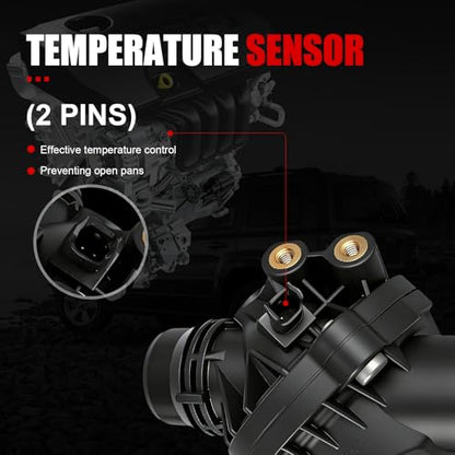 Engine Coolant Thermostat Housing Assembly Compatible with BMW E70 X5 2007-2010 E71/E72 X6 2008-2010 3.0L,Replaces#11537550172 902-5154 - size: 902-5154