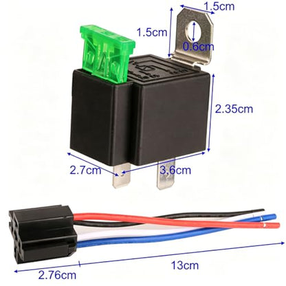Gebildet 3pcs 12V Fuse Relay Switch 12 AWG Harness Set with Built-in Diode- 30A ATO/ATC Blade Fuse, 4-Pin SPST Automotive Electrical Relays - style: 12V-4pin(fuse)