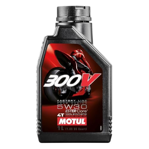 Motul 300V Factory Line Road Racing 10W40 4T Synthetic Racing Motor Oil with ESTER Core® Technology for Maximum Power and Protection 4L (10W40, 1L) - size: 1L