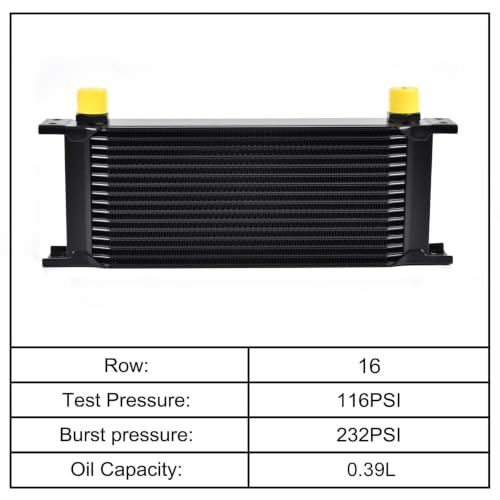 EVIL ENERGY 16 Row Oil Cooler Kit, 10AN Engine Cooler Radiator Universal - size: 16 Row