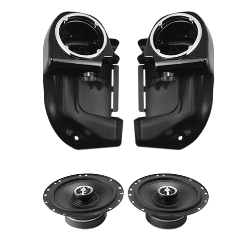 TCMT Lower Vented Fairing Box Pods 6.5" Speaker Fit for Harley Touring Road King Street Glide Electra Glide Ultra-Classic Road Glide 83-13 - color: Vivid Black #4