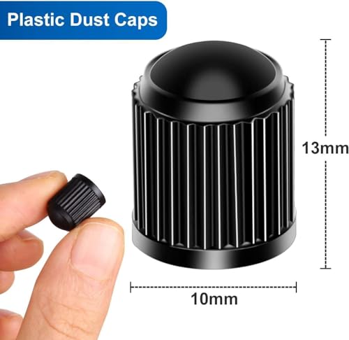 Tire Valve Stem Caps The Upgraded Version has a Sealing Ring for Car, Motorbike, Trucks, Bike， Bicycle ，60 Pack - color: 60 Pack-Black
