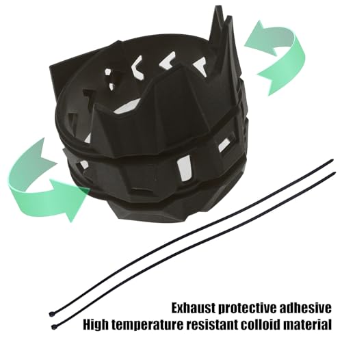 Motorcycle Universal Exhaust Heat Shield Cover Muffler Pipe Guard Leg Anti Hot Silencer Guard Anti-scalding Protector Ring For Muffler Tailpipe（Black） - color: Black