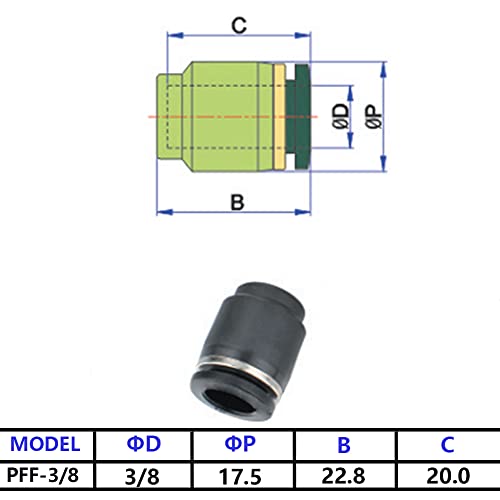 10PCS 3/8 Inch Tube OD Pneumatic Cap Plug Fitting - size: 3/8 OD
