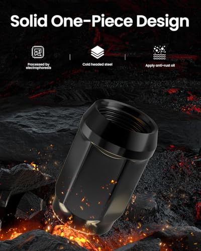 GAsupply 1/2x20 Black Lug Nuts 20pcs, 1.38" Tall 3/4" 19mm Hex, Cone Seat - color: Black, size: 1/2"-20, style: 20pcs - 1.38" Tall