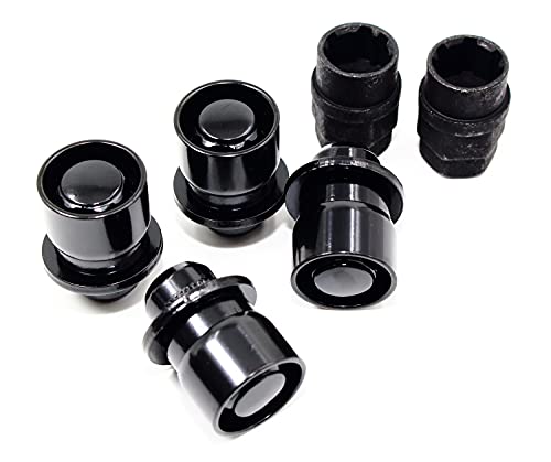 Set of 4 12x1.5 Veritek OE 1.47 Inch Mag Factory Style Replacement Black Lug Nut Wheel Locks with 2 Black Keys for Factory Wheels VPE-45700N2BK