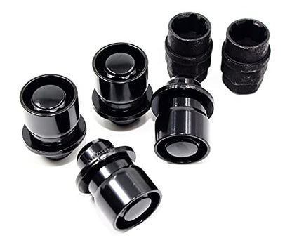 Set of 4 12x1.5 Veritek OE 1.47 Inch Mag Factory Style Replacement Black Lug Nut Wheel Locks with 2 Black Keys for Factory Wheels VPE-45700N2BK