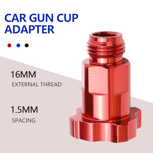Hovom Car Spray Gun Cup Adapter, M16×1.5 Male Adapter, Red - color: Red+External Thread